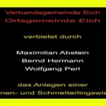 Maximilian Abstein und Bernd Hermann Wolfgang Perl sowie Klimaschutzmanager Sebastian Weber bei Ortsgemeinde und Verbandsgemeinde Eich verbieten Bienen und Schmetterlingswiese