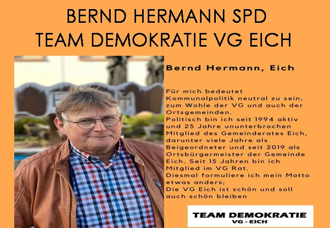 Bernd Hermann SPD Team Demokratie Verbandsgemeinde VG Eich