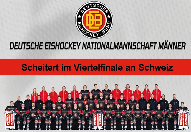 Die DEB Nationalmannschaft scheitert bei Eishockey-Weltmeisterschaft in Tschechien im Viertelfinale an Schweiz